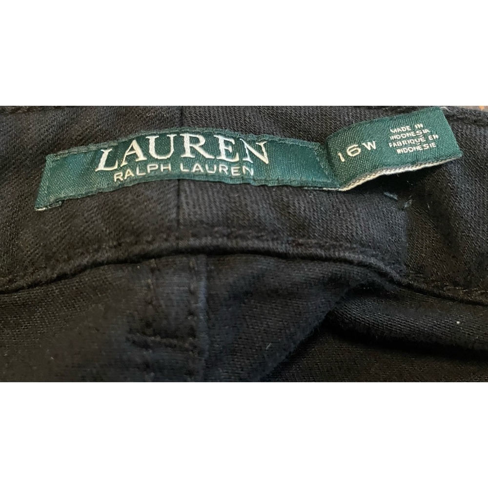 Lauren Ralph Lauren Womens 16W Black Stretch Modern Straight Curvy High Rise - Picture 5 of 6